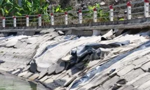 Bờ kè hồ nước ngọt lớn nhất đảo Cát Bà sụt lún Bờ kè hồ nước ngọt lớn nhất đảo Cát Bà sụt lún